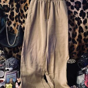 Tan Wide-Leg Pants